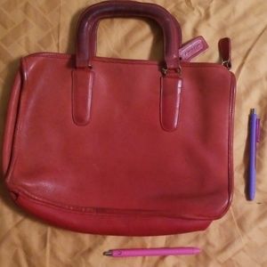 Red Vintage Coach Speedy Brief Bag